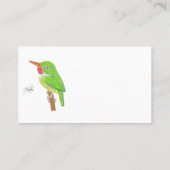 JAMAICAN TODY VISITEKAARTJE (Achterkant)