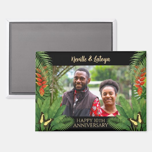 Jamaican Tropical Wedding Anniversary Add Photo Magneet (Voorkant / Achterkant)