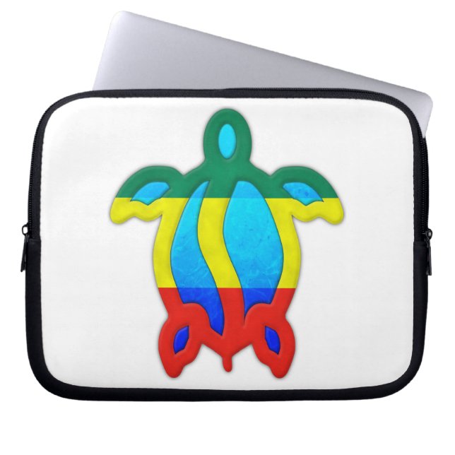 Jamaican Turtle Laptop Sleeve (Voorkant)
