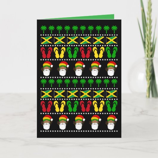 Jamaican Ugly Sweater Rasta Christmas Kaart (Voorkant)