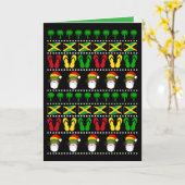 Jamaican Ugly Sweater Rasta Christmas Kaart (Gele Bloem)