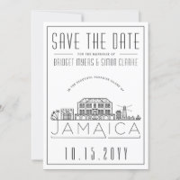 Jamaican Wedding Stylized Skyline Save the Date