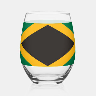 Jamaicanen Wijn Samen Blauw Wijnglas Zonder Voet