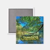 Jamaica's blauwe lagune, Port Antonio Magneet (Voorkant / Achterkant)