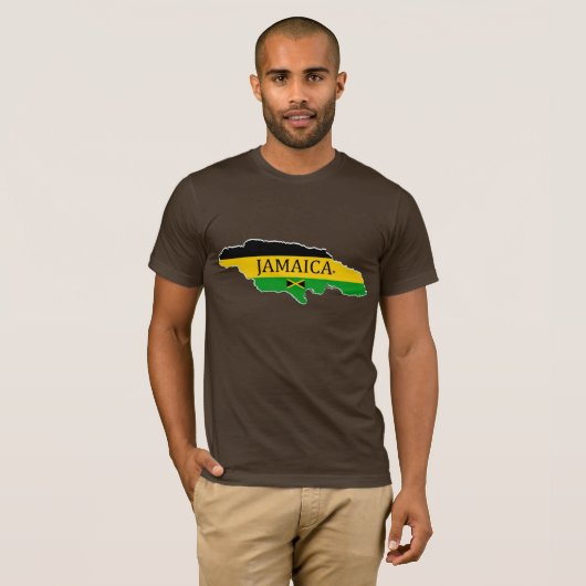 Jamaica's Map Designer Name-Brand T-Shirt (Voorkant volledig)