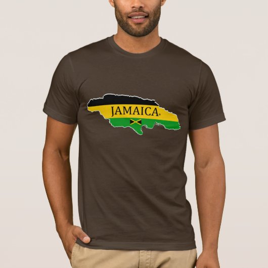Jamaica's Map Designer Name-Brand T-Shirt (Voorkant)