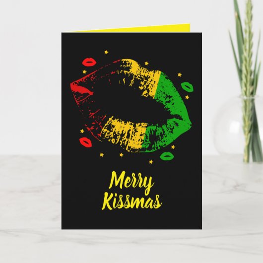 Jamaikaanse Rasta Kerstliefde Kaart (Voorkant)