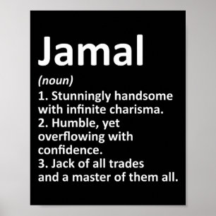 Jamal Definition Personal Name Funny Birthday Poster