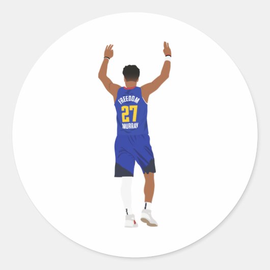 Jamal Murray 3 (Denver Nuggets) Ronde Sticker (Voorkant)