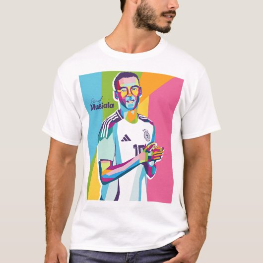 Jamal Musiala Wpap Pop Kunst T-shirt (Voorkant)