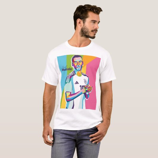 Jamal Musiala Wpap Pop Kunst T-shirt (Voorkant volledig)