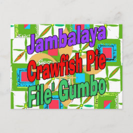 Jambalaya Crawfish Pie Cajun Dish File' Gumbo Song Briefkaart