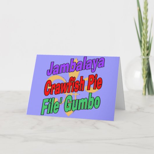 Jambalaya Crawfish Pie Cajun Dish Kaart (Voorkant)