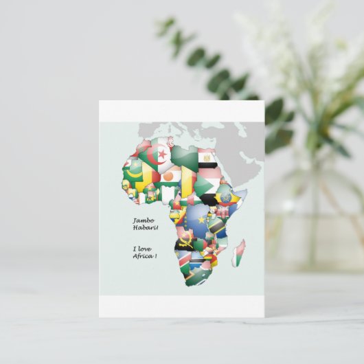 Jambo Habari Afrika! Ik hou van Afrika Briefkaart (Staand voorkant)
