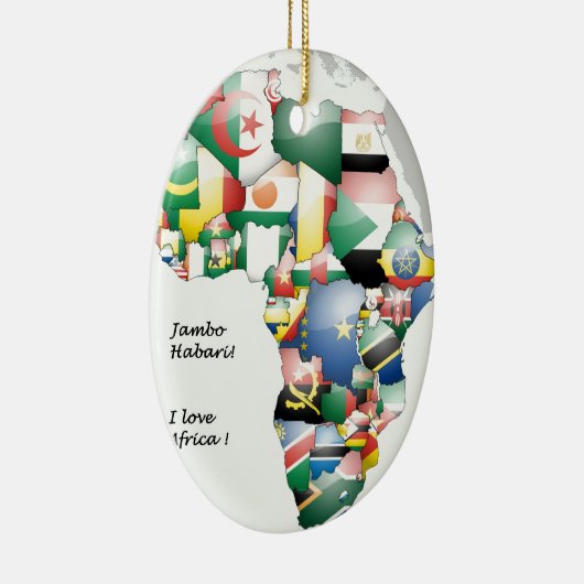 Jambo Habari Afrika! Ik hou van Afrika Keramisch Ornament (Rechts)