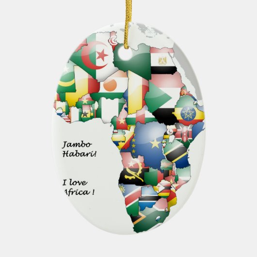 Jambo Habari Afrika! Ik hou van Afrika Keramisch Ornament (Voorkant)