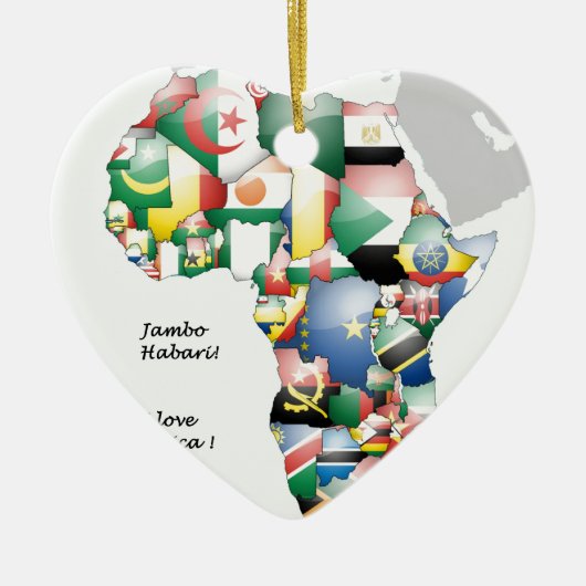 Jambo Habari Afrika! Ik hou van Afrika Keramisch Ornament (Voorkant)