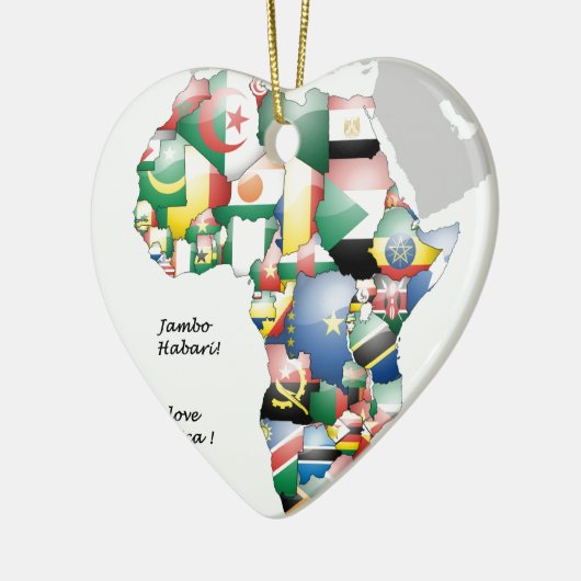 Jambo Habari Afrika! Ik hou van Afrika Keramisch Ornament (Links)