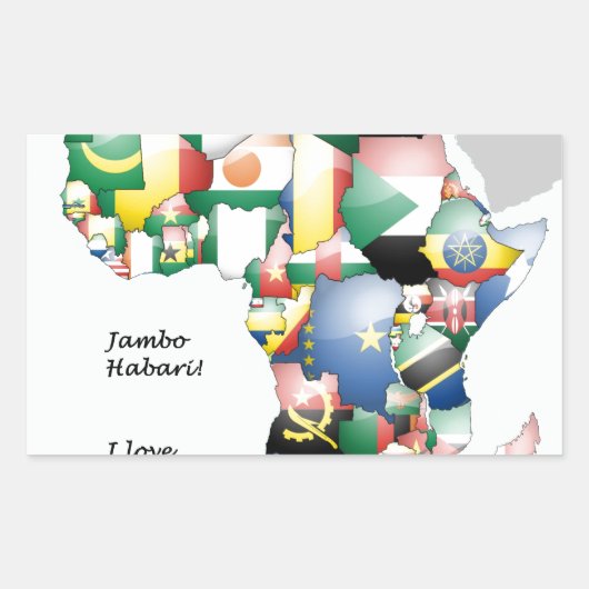 Jambo Habari Afrika! Ik hou van Afrika Rechthoekige Sticker (Voorkant)