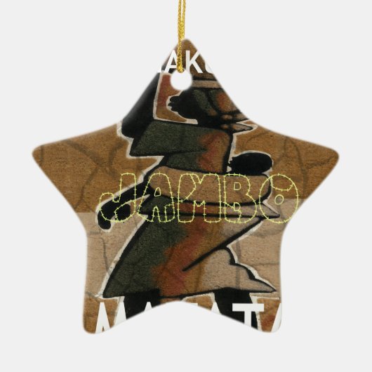 Jambo Habari Hakuna Matata. Keramisch Ornament (Voorkant)