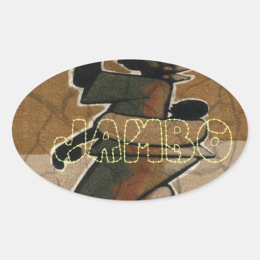 Jambo Habari Hakuna Matata. Ovale Sticker (Voorkant)