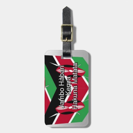 Jambo Habari! Kenya Hakuna Matata Bagagelabel (Voorkant verticaal)