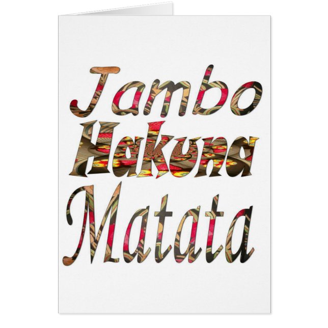 Jambo. Hakuna Matata (Voorkant)
