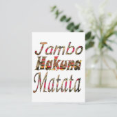 Jambo Hakuna Matata Afrikaanse  kunst Print Briefkaart (Staand voorkant)