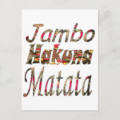 Jambo Hakuna Matata Afrikaanse  kunst Print Briefkaart (Voorkant)