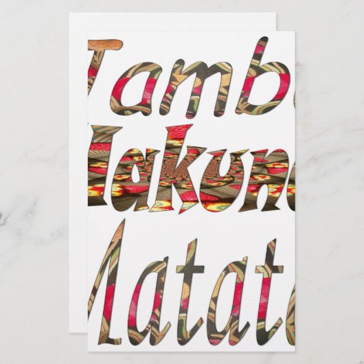 Jambo Hakuna Matata Afrikaanse kunst Print Briefpapier (Voorkant / Achterkant)