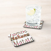 Jambo Hakuna Matata Afrikaanse  kunst Print Drankjes Onderzetter (Rechterzijde)