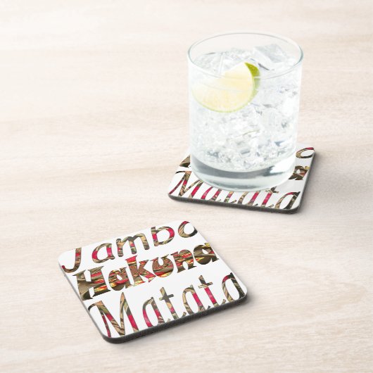 Jambo Hakuna Matata Afrikaanse  kunst Print Drankjes Onderzetter (Rechterzijde)
