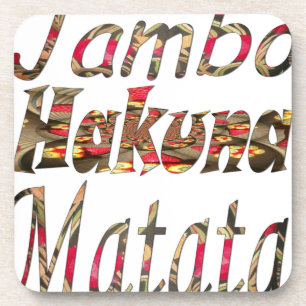 Jambo Hakuna Matata Afrikaanse kunst Print Drankjes Onderzetter