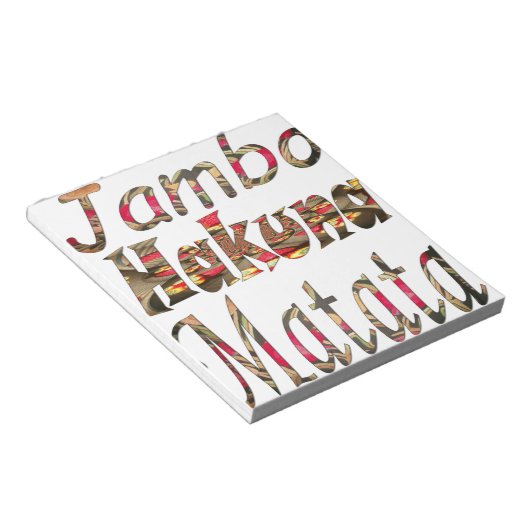 Jambo Hakuna Matata Afrikaanse  kunst Print Notitieblok (Schuin)