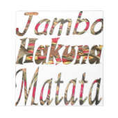 Jambo Hakuna Matata Afrikaanse  kunst Print Notitieblok (Voorkant)