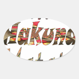 Jambo Hakuna Matata! Afrikaanse kunst print Ovale Sticker