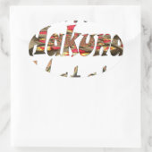 Jambo Hakuna Matata Afrikaanse  kunst Print Ovale Sticker (Tas)