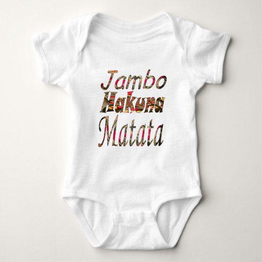 Jambo Hakuna Matata Afrikaanse kunst Print Romper (Voorkant)