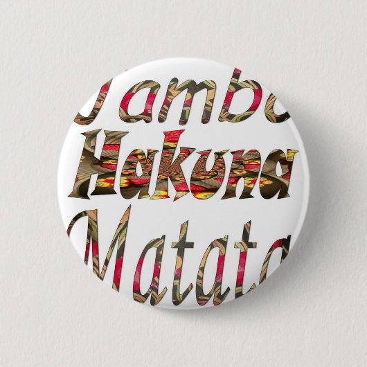 Jambo Hakuna Matata Afrikaanse kunst Print Ronde Button 5,7 Cm (Voorkant)