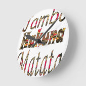 Jambo Hakuna Matata Afrikaanse  kunst Print Ronde Klok (Hoek)