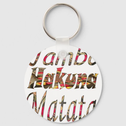 Jambo Hakuna Matata Afrikaanse  kunst Print Sleutelhanger (Voorkant)