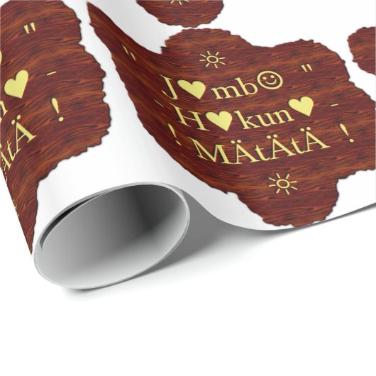 Jambo Hakuna Matata: Afrikaanse kunstdruk/grafiek Cadeaupapier (Rol Hoek)