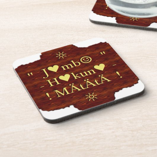 Jambo Hakuna Matata: Afrikaanse kunstdruk/grafiek Drankjes Onderzetter (Linkerzijde)