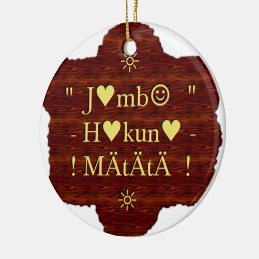 Jambo Hakuna Matata: Afrikaanse kunstdruk/grafiek Keramisch Ornament (Links)