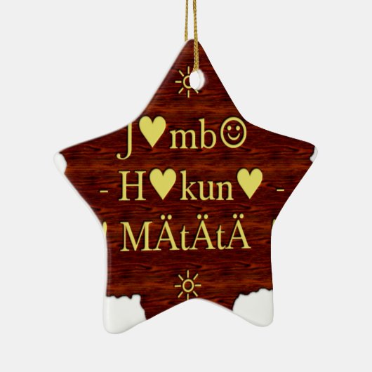 Jambo Hakuna Matata: Afrikaanse kunstdruk/grafiek Keramisch Ornament (Rechts)