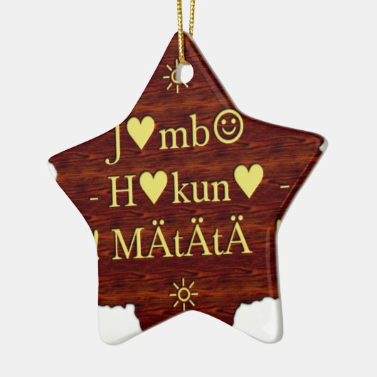 Jambo Hakuna Matata: Afrikaanse kunstdruk/grafiek Keramisch Ornament (Links)