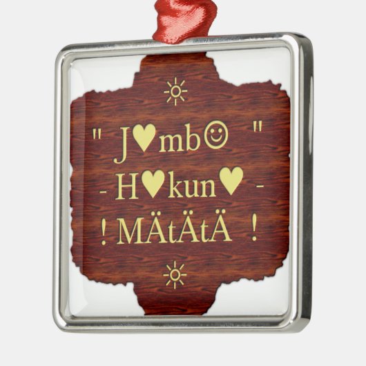 Jambo Hakuna Matata: Afrikaanse kunstdruk/grafiek Metalen Ornament (Links)