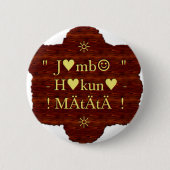 Jambo Hakuna Matata: Afrikaanse kunstdruk/grafiek Ronde Button 5,7 Cm (Voorkant)