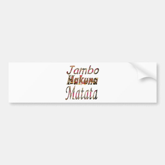 Jambo. Hakuna Matata Bumpersticker (Voorkant)