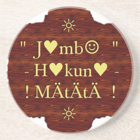 jambo Hakuna Matata day Gifts.png Zandsteen Onderzetter (Voorkant)